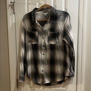 Lucky Brand Black and White Plaid Shirt
